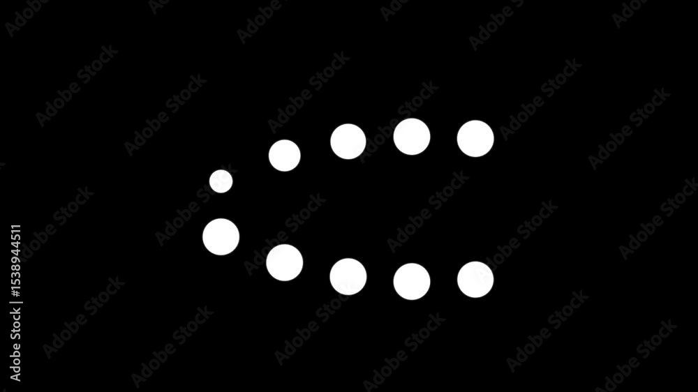 Simple dots Animation, Animated dots blinking loader, Loading dot animation, Dot and circle progress animation on green background.4k