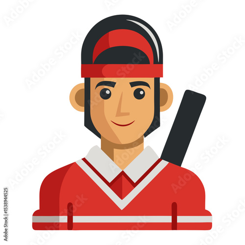 vector illustration of a cricketer