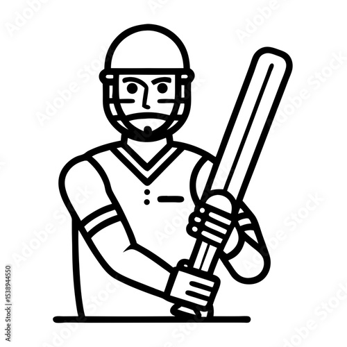 vector illustration of a cricketer