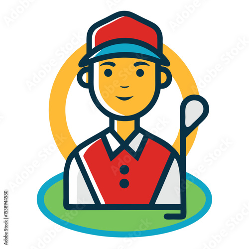 vector illustration of a golfer