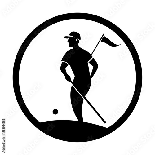 vector illustration of a golf player