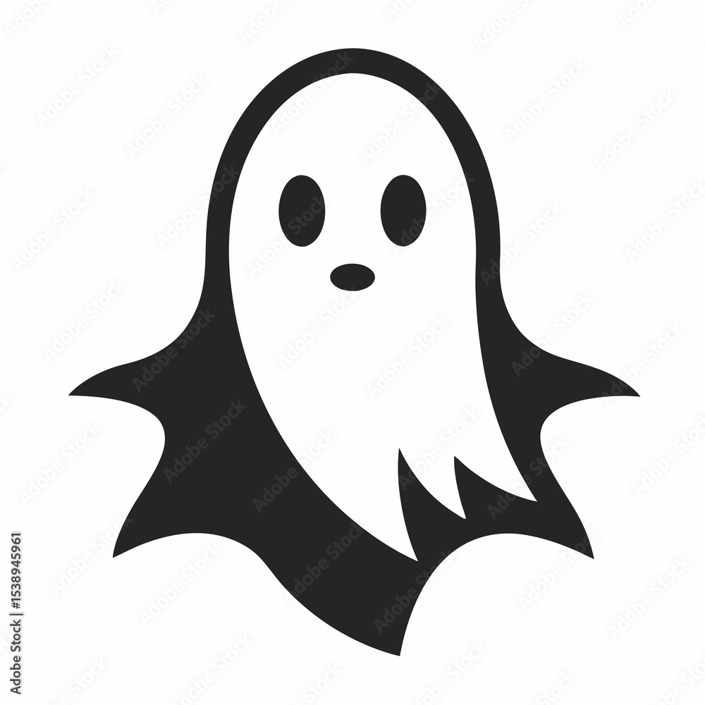 Obraz premium Cute cartoon ghost illustration isolated on white background