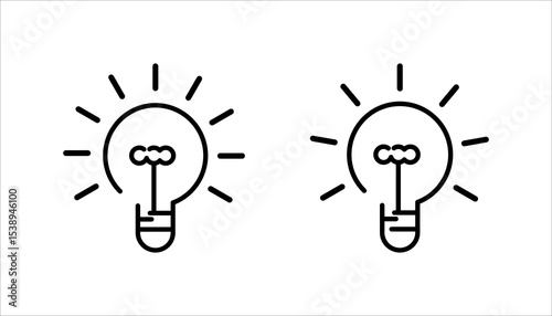 Light Bulb line icon set. isolated on white background