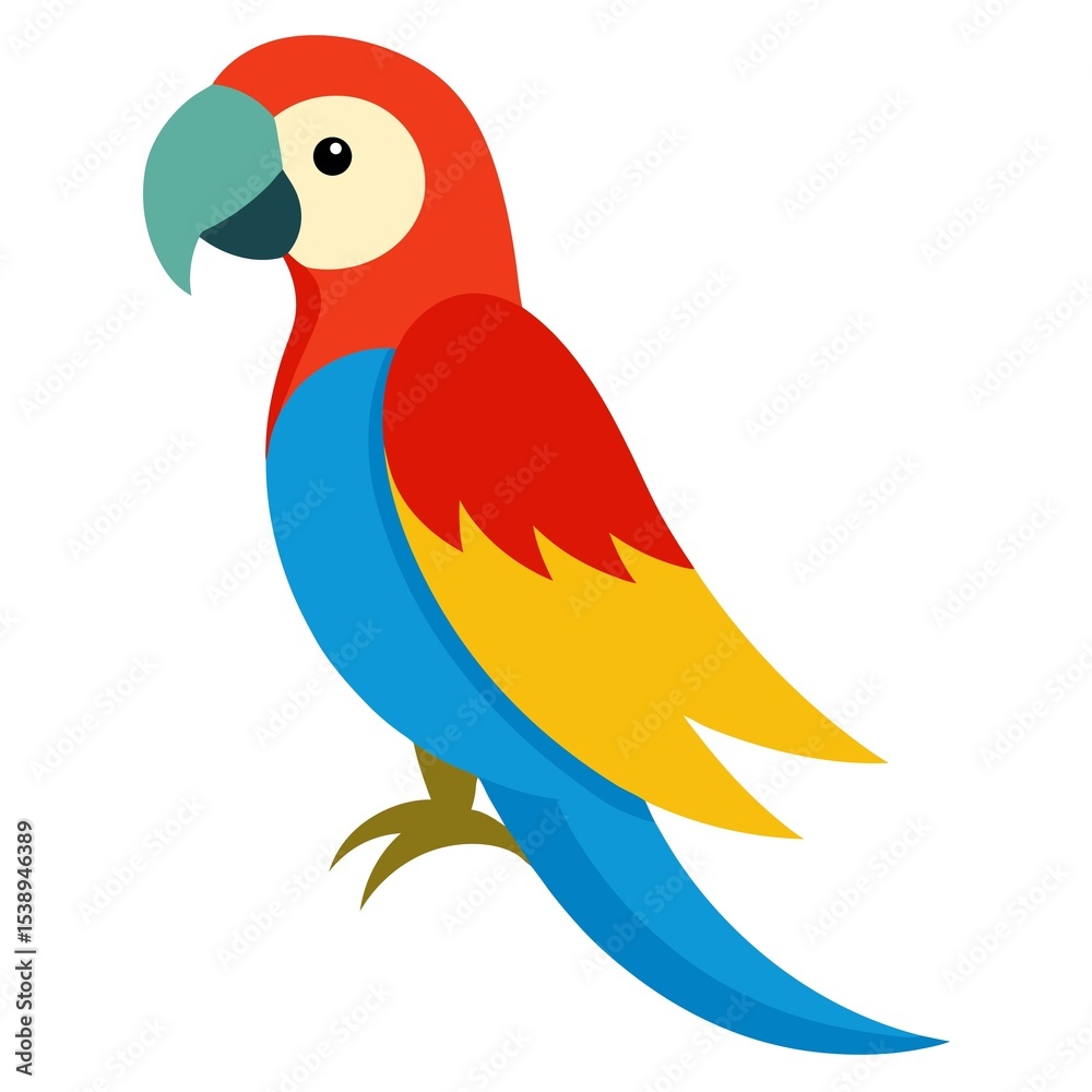 Fototapeta premium Colorful macaw parrot illustration isolated on white background