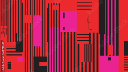 Geometric shapes construct abstract composition bright scene design