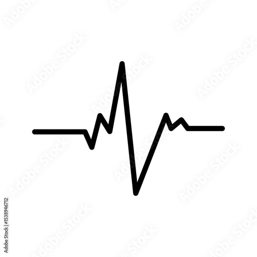 Red heartbeat line icon on white background
