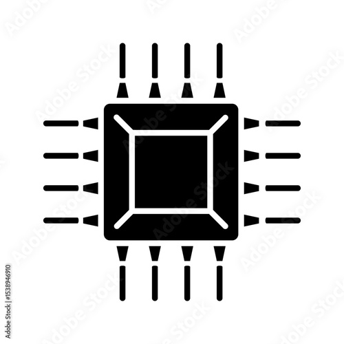 Micro chip icon isolated on white background
