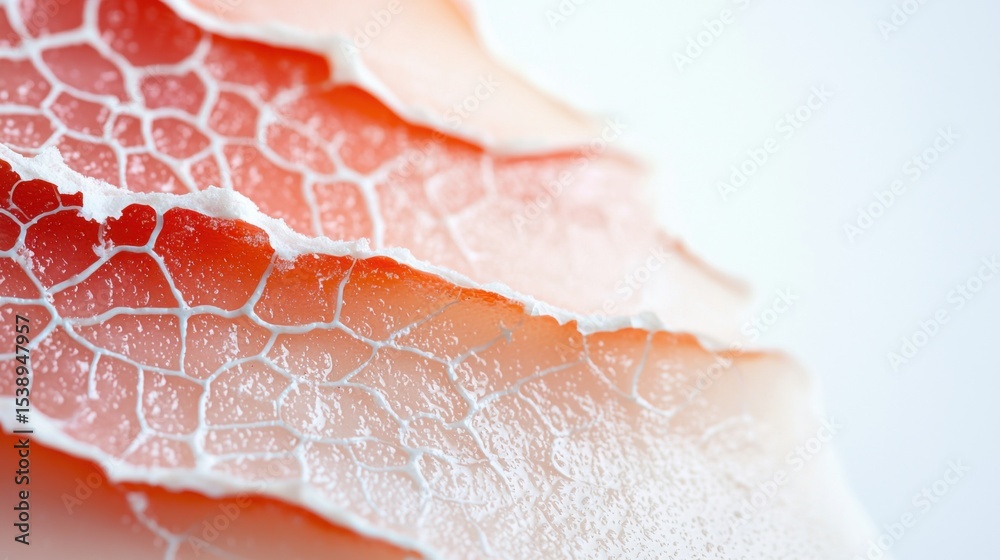 Fototapeta premium Close-up view of an inflamed, flaky scalp with visible redness and textural irregularities, providing a detailed look at a potential medical or dermatological condition.