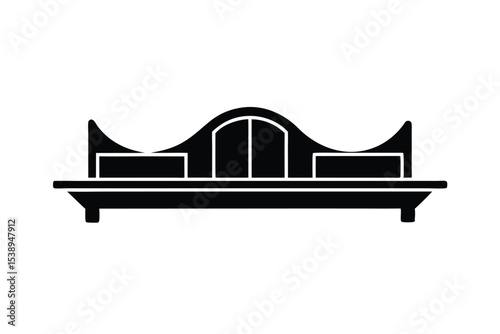 Antique Furniture Silhouette Ornate Sideboard or Credenza Design