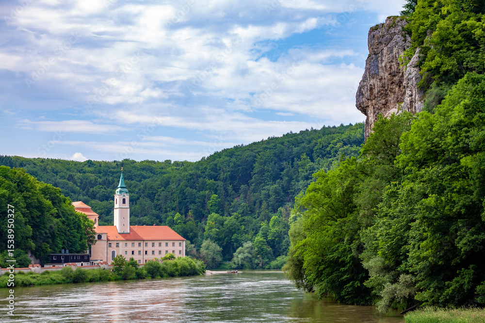 Naklejka premium Weltenburg Abbey, Danube Gorge, Kehlheim, Bavaria, Germany, Europe.