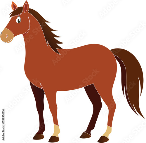 brown horse vector illustration, horse illustration isolated on transparent background