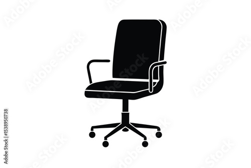 Black office chair icon on a white background