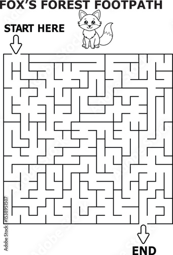 Foxs forest footpath maze game for kids fun activity