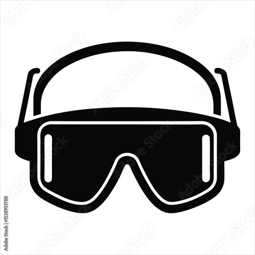 Black Industrial Safety Goggles Eye Protection Icon