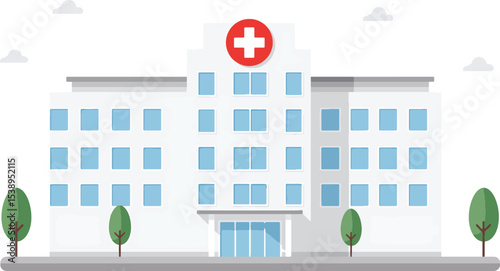 Modern Hospital Building Illustration Healthcare Facility Design
