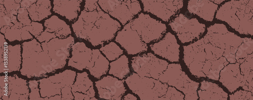 Cracked earth pattern showcasing dryness and desolation in a parched landscape
