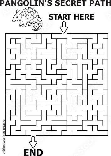 Pangolins secret path maze game for kids fun activity