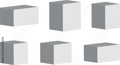 Modern 3D Package Box Vector – Abstract Blank Design Element with Geometric Shape for Graphic Projects, E-commerce, and Print Templates