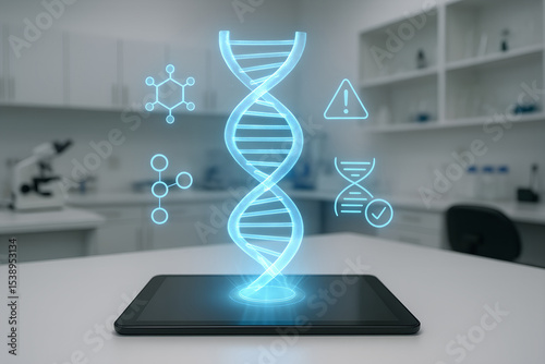 Digital dna technology visualization representing medical research genetic analysis and scientific innovation