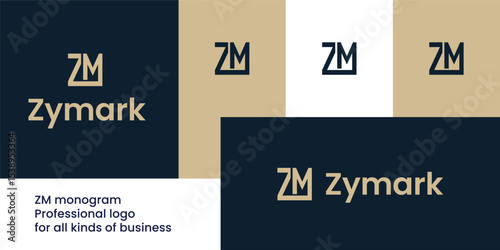 UC monogram logo formed as a geoBold geometric ZM monogram logo for modern health and hygiene brandsmetric square frame for real estate and luxury branding