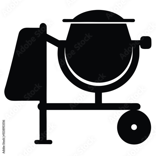 vector illustration of  a concrete mixer