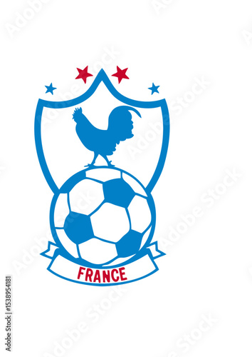 France football supporter ecusson coq fanion ballon