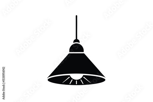 Simple Black Pendant Lamp Icon