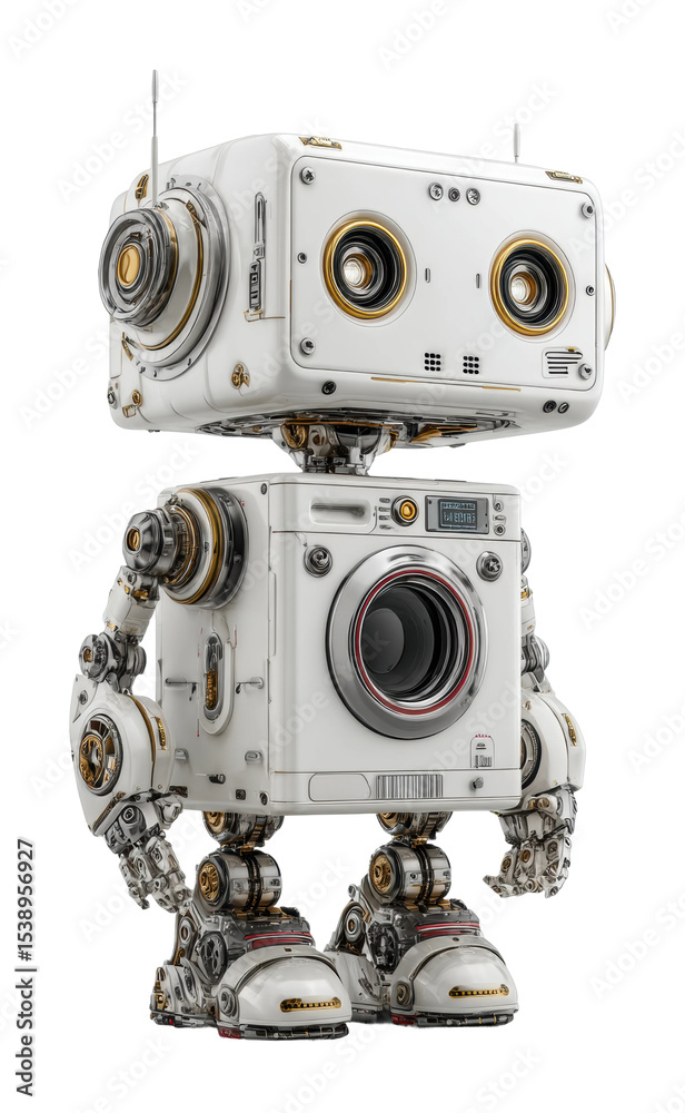 Fototapeta premium Innovative robot futuristic studio 3d model artificial intelligence technology concept cut out png