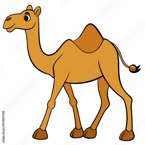 Camel Walking art vector illustration