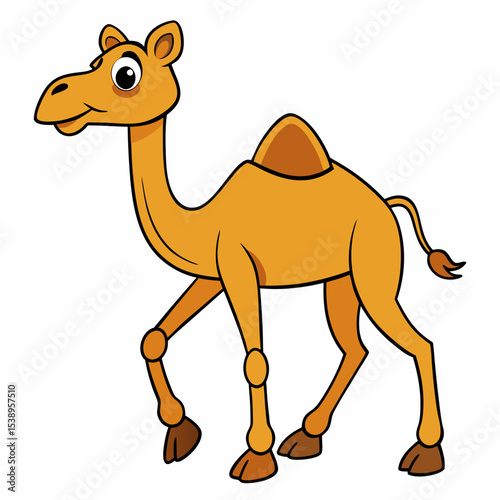 Camel Walking art vector illustration