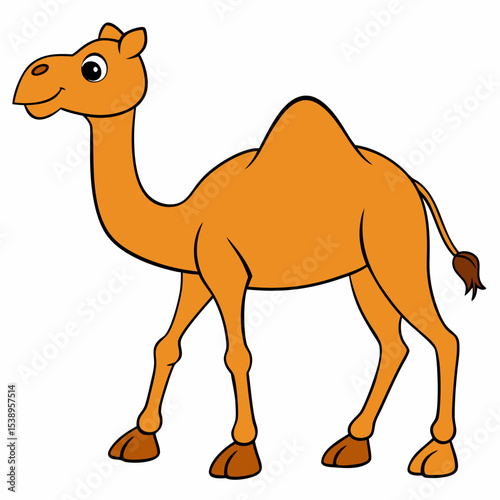 Camel Walking art vector illustration