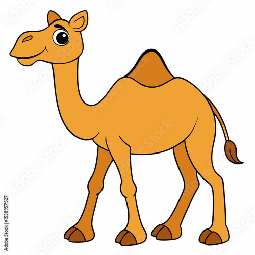 Camel Walking art vector illustration