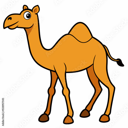 Camel Walking art vector illustration