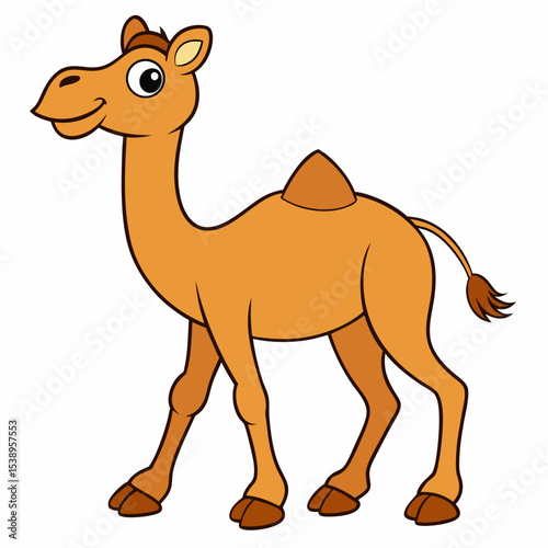 Camel Walking art vector illustration