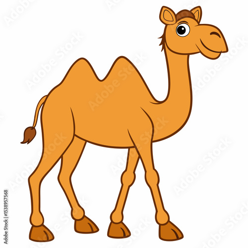 Camel Walking art vector illustration