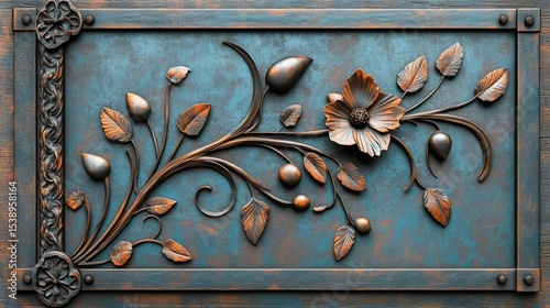 Metal fireplace screen with intricate floral designs in ironwork for protection and added decoration.