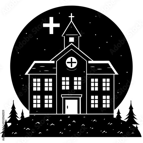 christmas night landscape