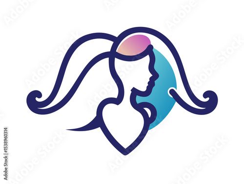 Lady logo vector desigen 