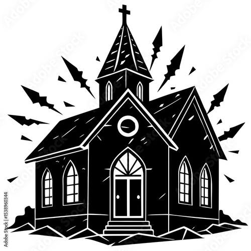church silhouette vector