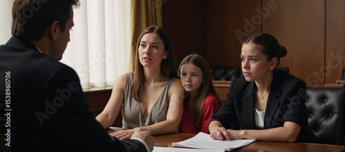 Photorealistic depiction of toy figures at a courtroom setting during a family law-themed dispute