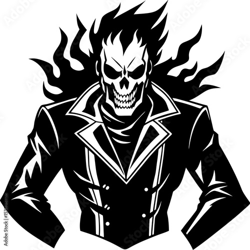 skull with a sword