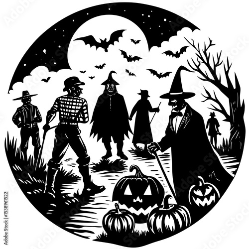 halloween night scene