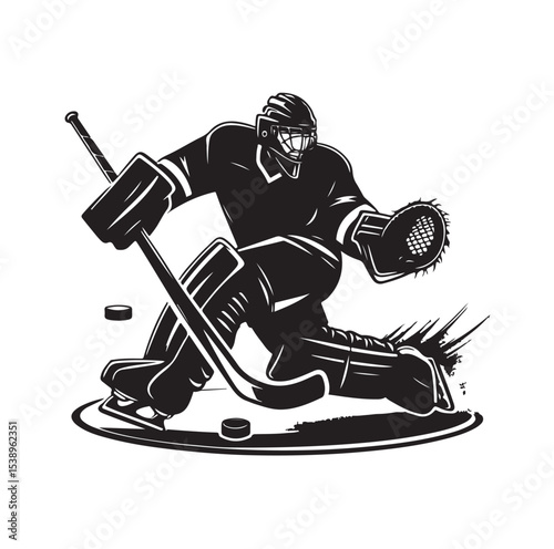 Ice hockey arena player shooting Competitive Team Intense Game. professional forward player
