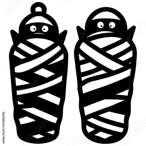 illustration of a pair of black and white shoes