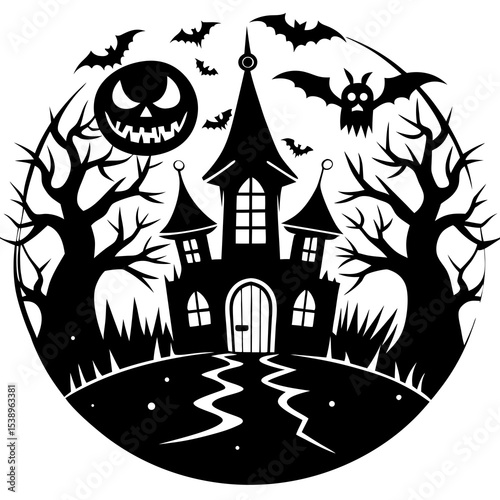 haunted house vector illustration