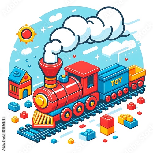 Children's Toy Block Train