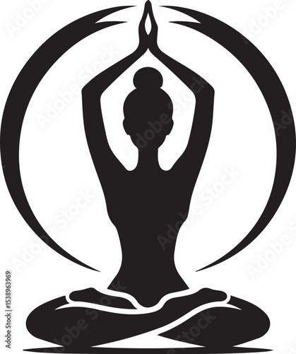 yoga female silhouette vector