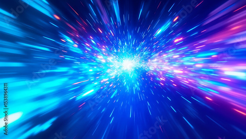 Colorful Light Speed Tunnel Background | Sci-Fi Energy Burst Effect