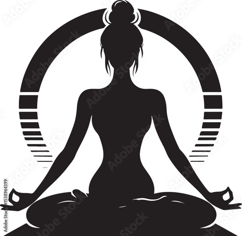 yoga female silhouette vector