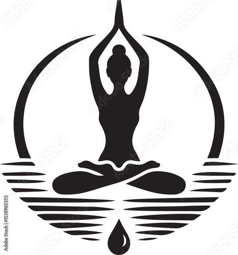 yoga female silhouette vector